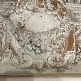 Vintage Carved Floral Architectural Wood Door Header