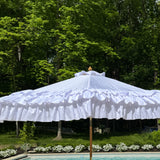 Auvent de parasol d'extérieur à volants blanc