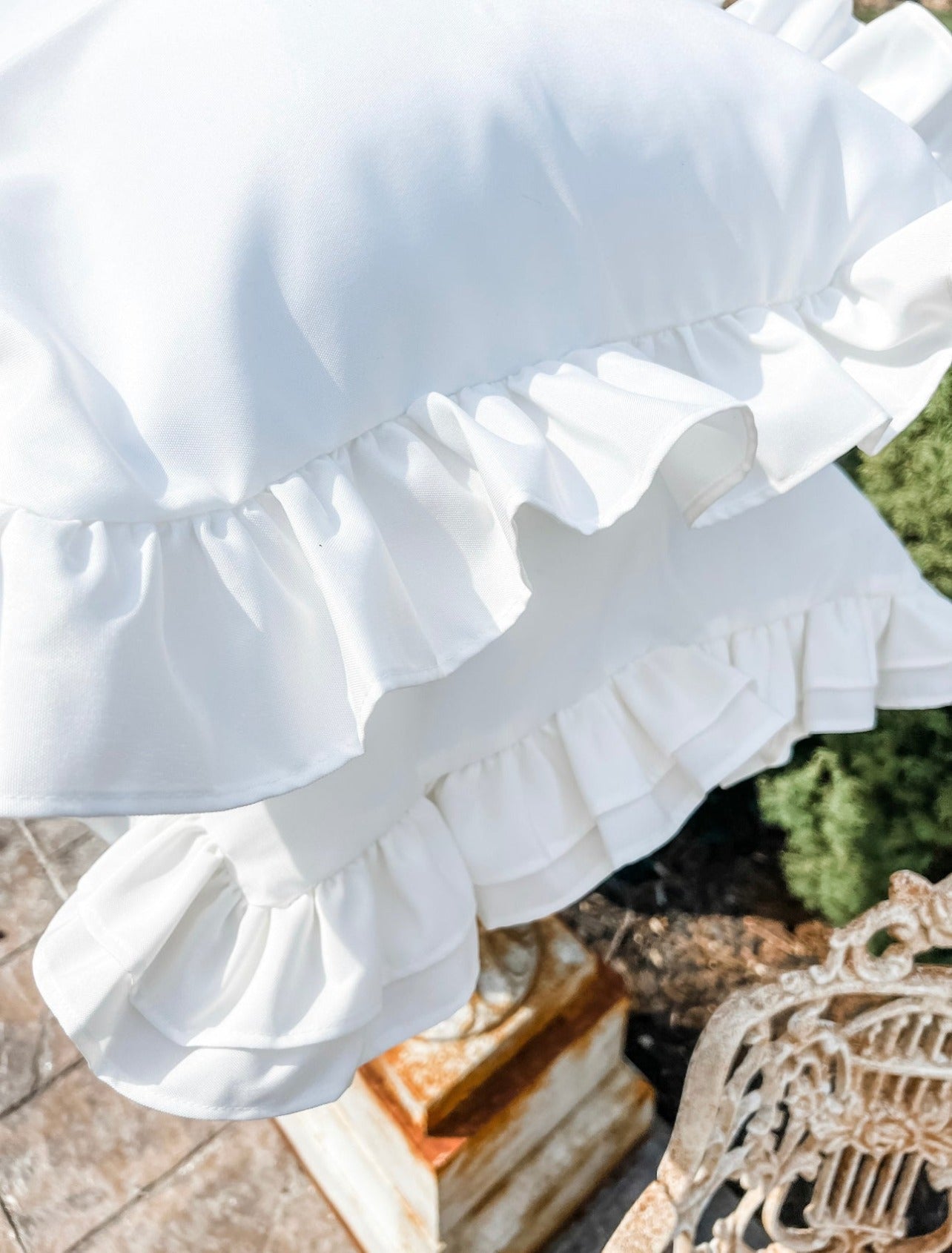 Double ruffle pillow top