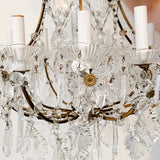 Antique Italian 12-Light Crystal & Beaded Chandelier - Ivory Lane Home