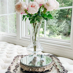 Etched Glass Hourglass Vase - Ivory Lane Home