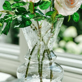 Etched Glass Hurricane Vase - Ivory Lane Home