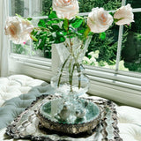 Etched Glass Hurricane Vase - Ivory Lane Home