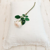 French Linen Crochet Lace Pillow Sham - Ivory Lane Home