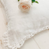 French Linen Crochet Lace Pillow Sham - Ivory Lane Home