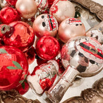 Lot of Vintage Shiny Red Christmas Bulbs, Santa, Holiday Ornaments - Ivory Lane Home