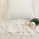 Pair Linen Double Ruffle King Shams - Ivory Lane Home