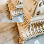 Pair of Vintage Brass Fleur Di Lis Garden Candleholders - Ivory Lane Home