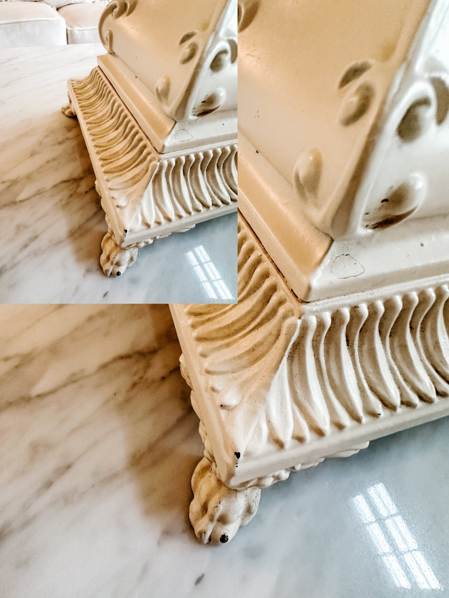 Pair of Vintage Brass Fleur Di Lis Garden Candleholders - Ivory Lane Home