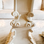 Pair of Vintage Brass Fleur Di Lis Garden Candleholders - Ivory Lane Home