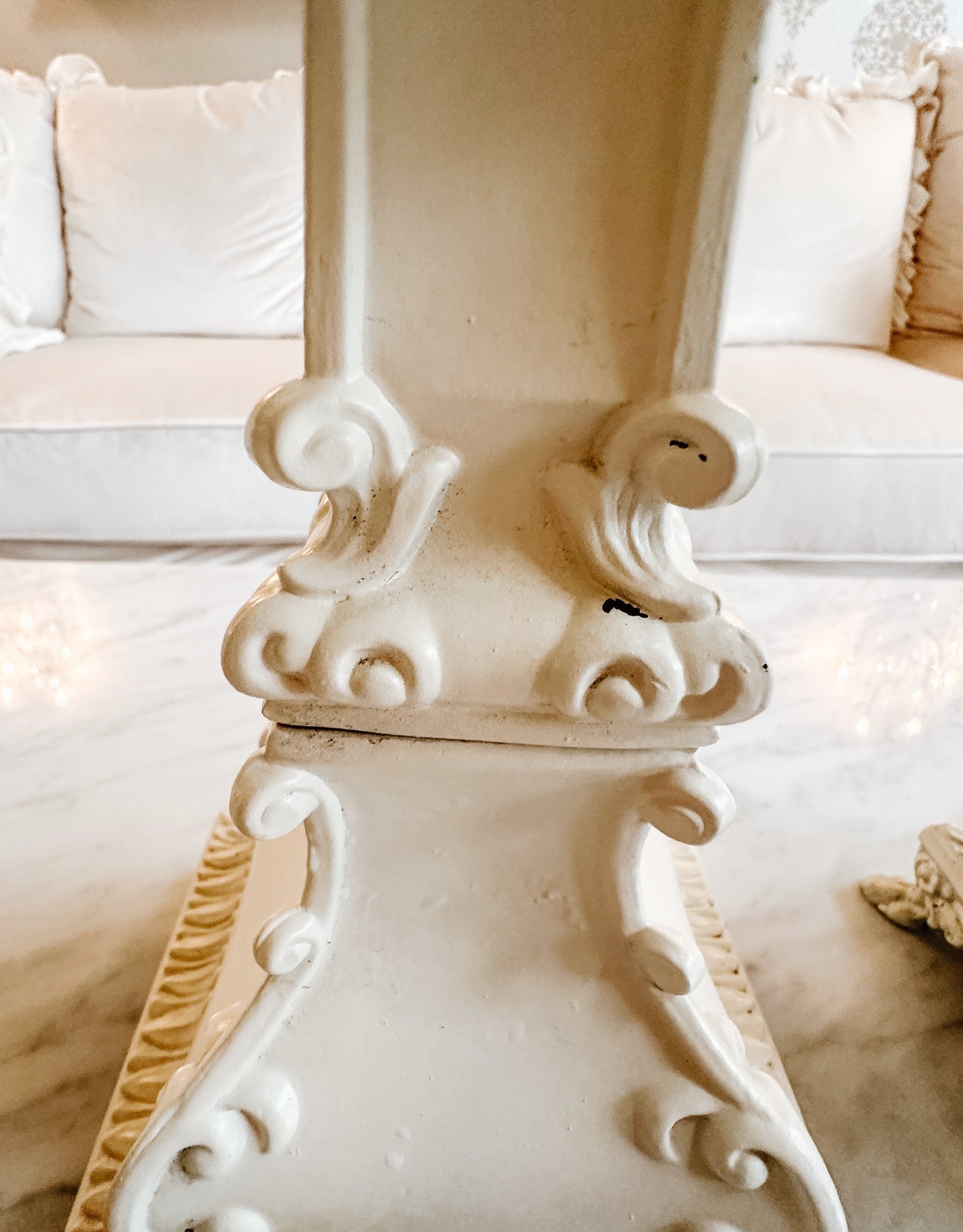 Pair of Vintage Brass Fleur Di Lis Garden Candleholders - Ivory Lane Home