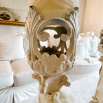Pair of Vintage Brass Fleur Di Lis Garden Candleholders - Ivory Lane Home