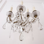Pair of Vintage French 5 - Light Crystal Sconces - Ivory Lane Home