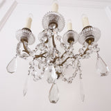Pair of Vintage French 5 - Light Crystal Sconces - Ivory Lane Home