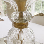 Pair of Vintage Ornate Cut Glass Candleholders - Ivory Lane Home