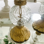 Pair of Vintage Ornate Cut Glass Candleholders - Ivory Lane Home