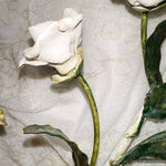 Pair of Vintage White Porcelain Roses Sconces - Ivory Lane Home