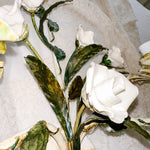 Pair of Vintage White Porcelain Roses Sconces - Ivory Lane Home