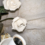Pair of Vintage White Porcelain Roses Sconces - Ivory Lane Home