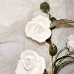 Pair of Vintage White Porcelain Roses Sconces - Ivory Lane Home