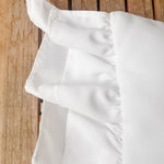 Pure White 12" x 20" Outdoor Double Ruffle Throw Pillow Cover - Ivory Lane Home