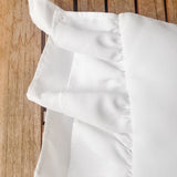 Pure White 12" x 20" Outdoor Double Ruffle Throw Pillow Cover - Ivory Lane Home