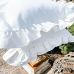 Pure White 18" x 18" Outdoor Ruffle Throw Pillow Cover - Ivory Lane Home