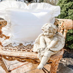 Pure White 18" x 18" Outdoor Ruffle Throw Pillow Cover - Ivory Lane Home