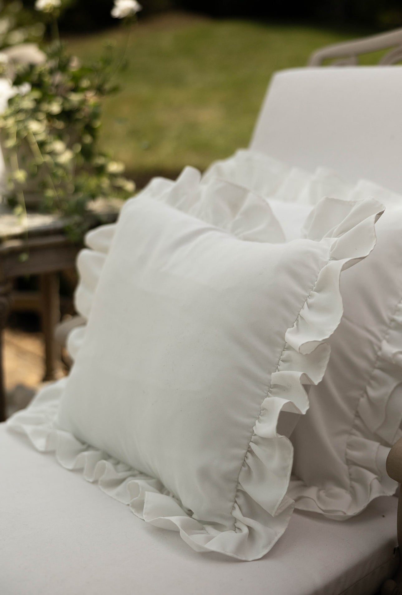 The 18" x 18" Outdoor Ruffled Pillow Cover - Ivory Lane Home