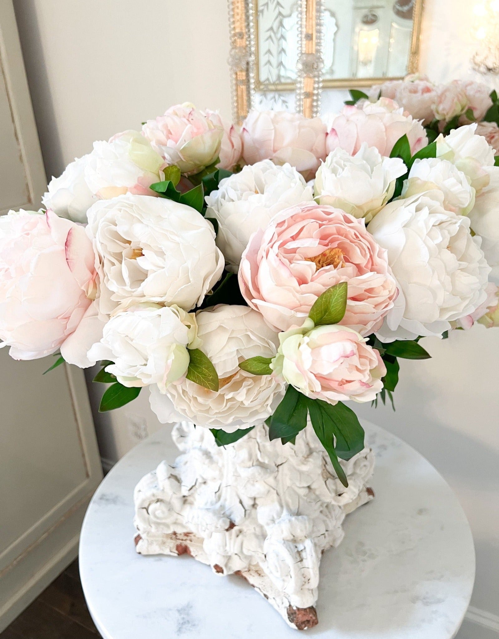 The "Gracie" Real Touch Peony Spray - Ivory Lane Home