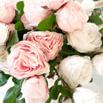 The “Jilly” Real Touch Cabbage Rose Bouquet - Ivory Lane Home