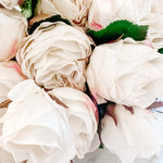 The “Jilly” Real Touch Cabbage Rose Bouquet - Ivory Lane Home