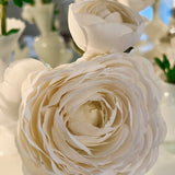The "Lena" Real Touch Ranunculus White Floral Stem - Ivory Lane Home