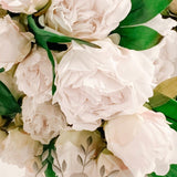 The “LuLu” Real Touch White Peony Spray - Ivory Lane Home