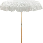 The Ruffled White Beach Umbrella-PREORDER - Ivory Lane Home