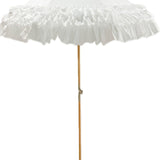 The Ruffled White Beach Umbrella-PREORDER - Ivory Lane Home