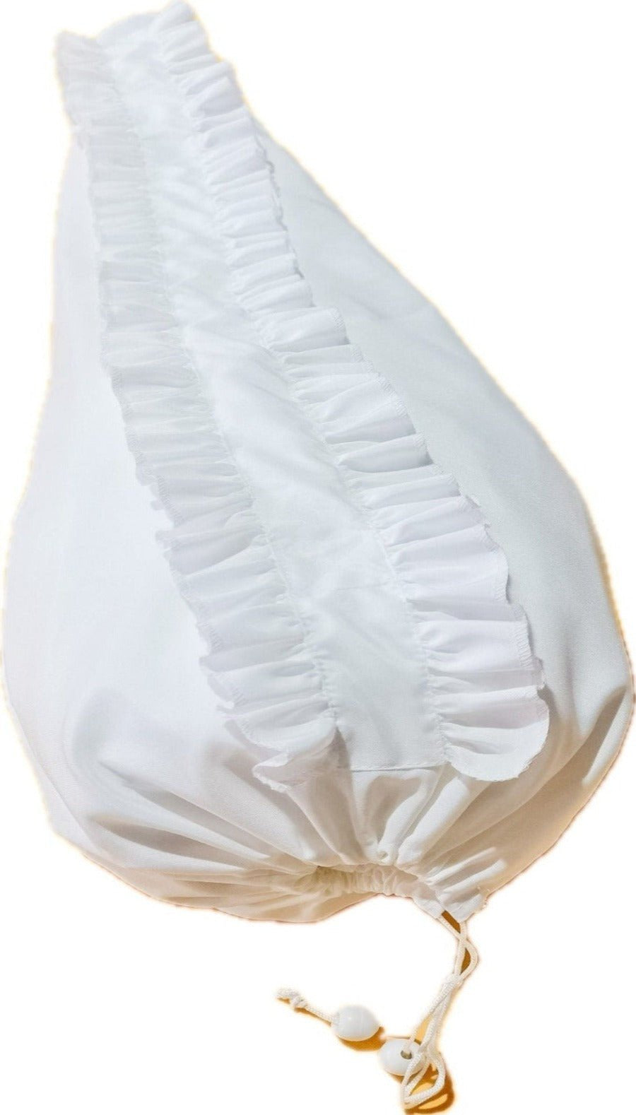 The Ruffled White Beach Umbrella-PREORDER - Ivory Lane Home