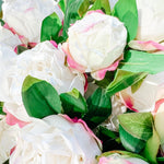 The "Vivian" Real Touch Cream with Pink Peony Spray - Ivory Lane Home