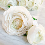 The "Winnie" Real Touch Ranunculus White Floral Stem - Ivory Lane Home