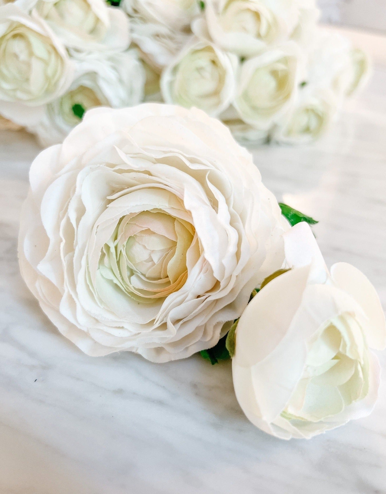 The "Winnie" Real Touch Ranunculus White Floral Stem - Ivory Lane Home