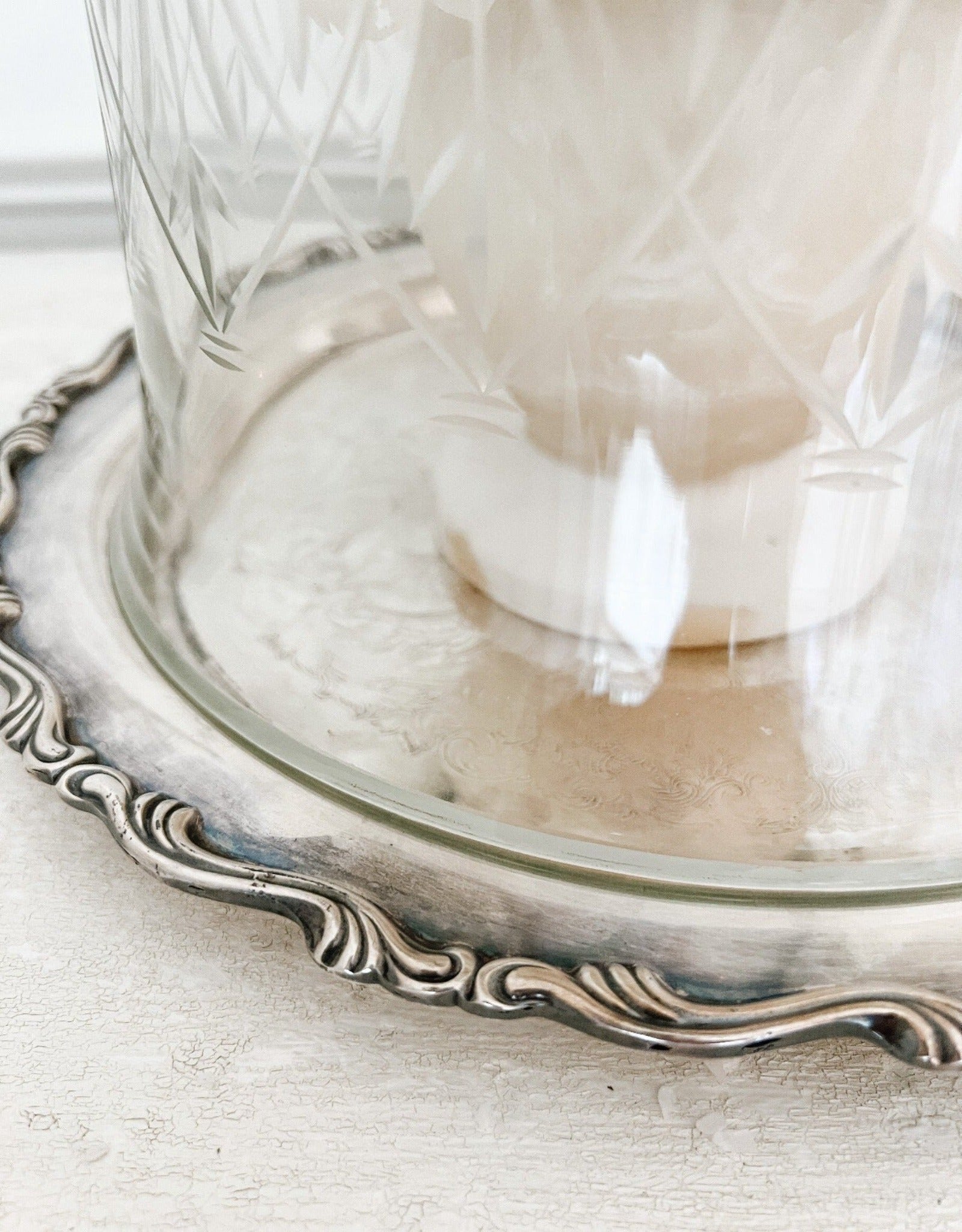 Vintage English Silver Plated Conservatory Tray - Ivory Lane Home