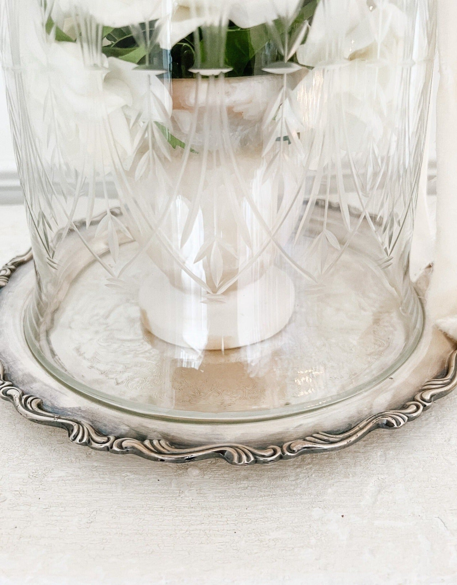Vintage English Silver Plated Conservatory Tray - Ivory Lane Home