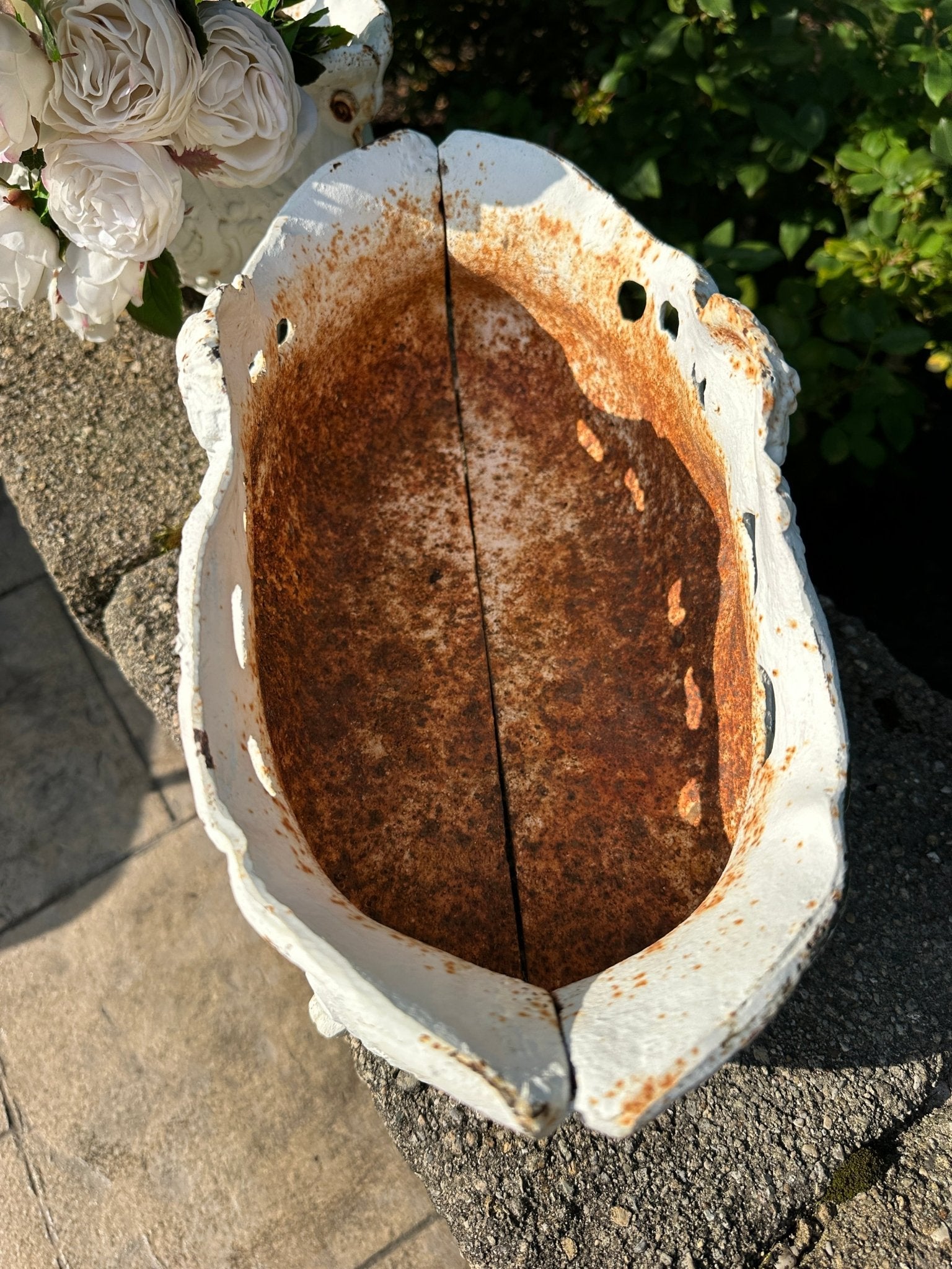 Vintage French Cast Iron Jardinere - Ivory Lane Home
