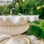 Vintage French Cast Iron Ruffled Garden Urn - Ivory Lane Home