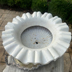 Vintage French Cast Iron Ruffled Garden Urn - Ivory Lane Home
