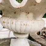 Vintage French Cast Iron Ruffled Garden Urn - Ivory Lane Home
