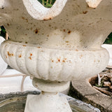 Vintage French Cast Iron Ruffled Garden Urn - Ivory Lane Home