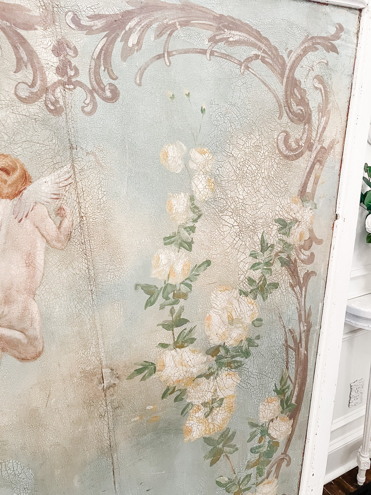 Vintage French Cherub Painted Carousel - Ivory Lane Home