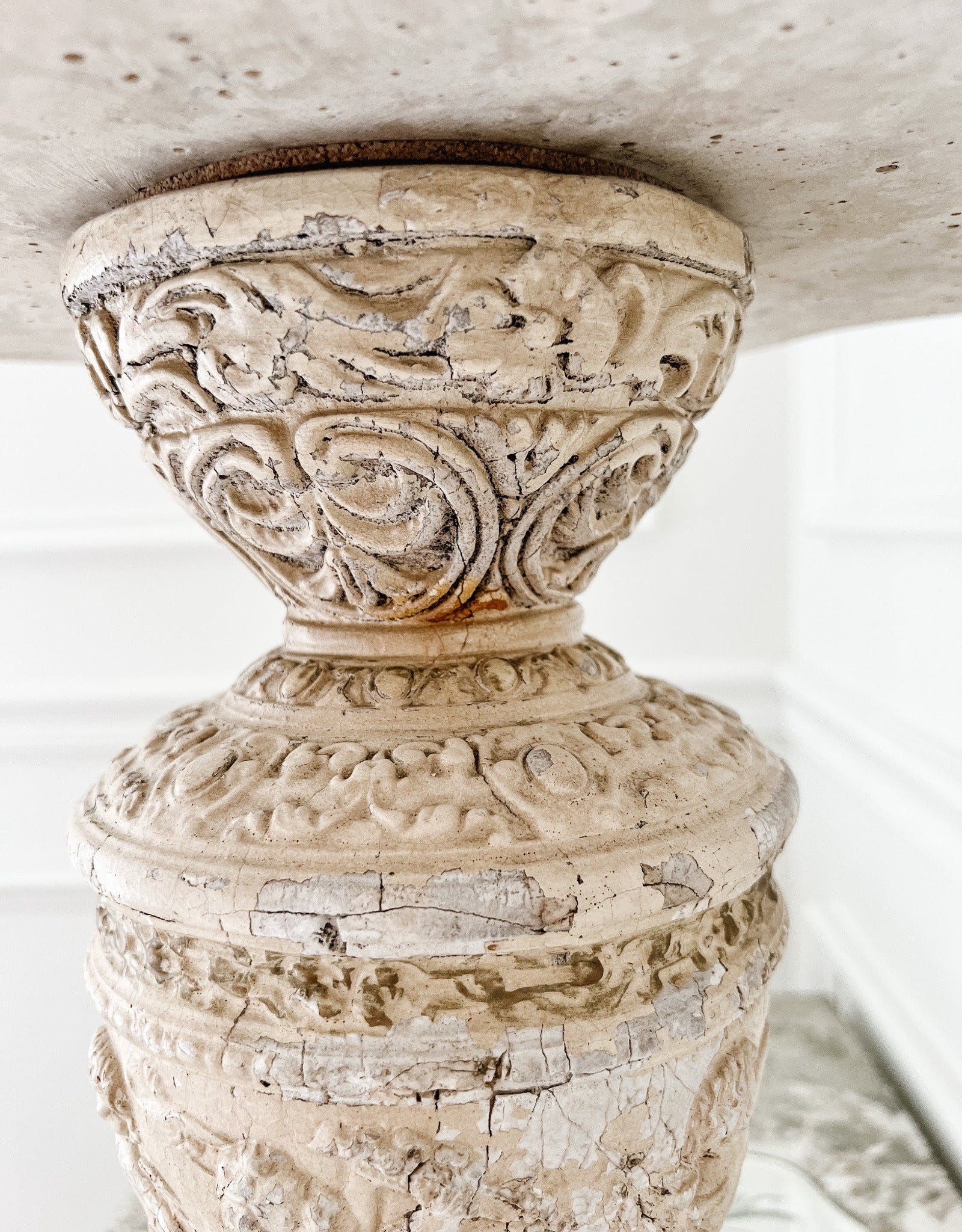 Vintage French Cherubs Garden Pedestal - Ivory Lane Home