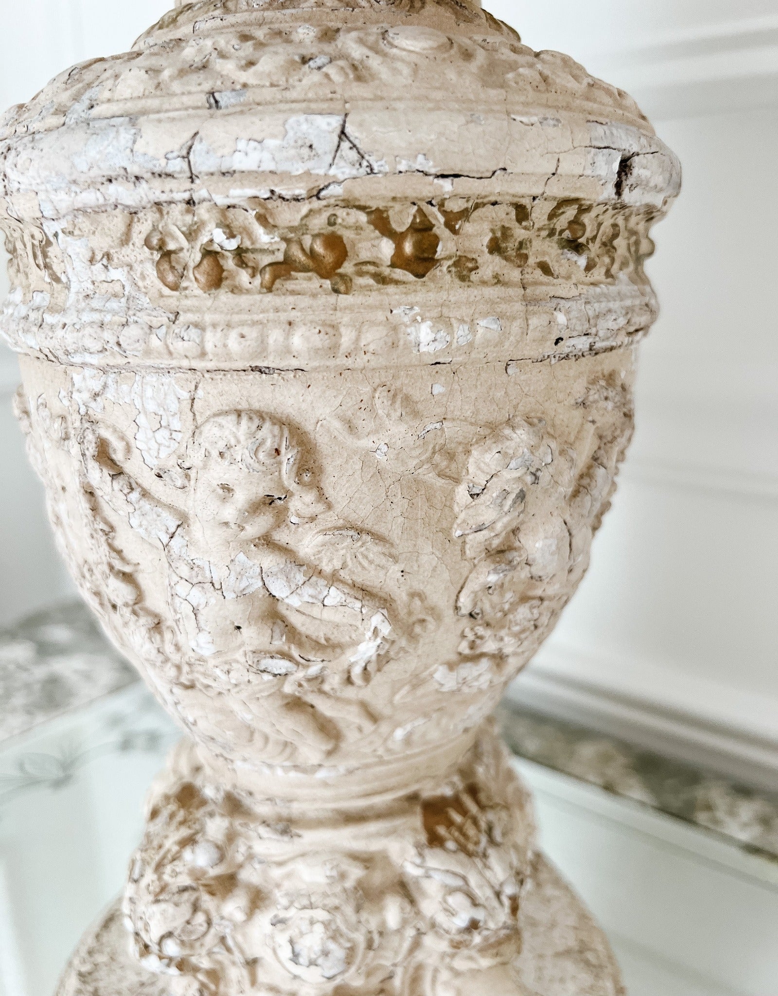 Vintage French Cherubs Garden Pedestal - Ivory Lane Home